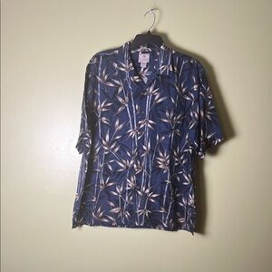 LUAU size 2xL Blue and bage Casual Button Down Dress  Hawaiian shirt,